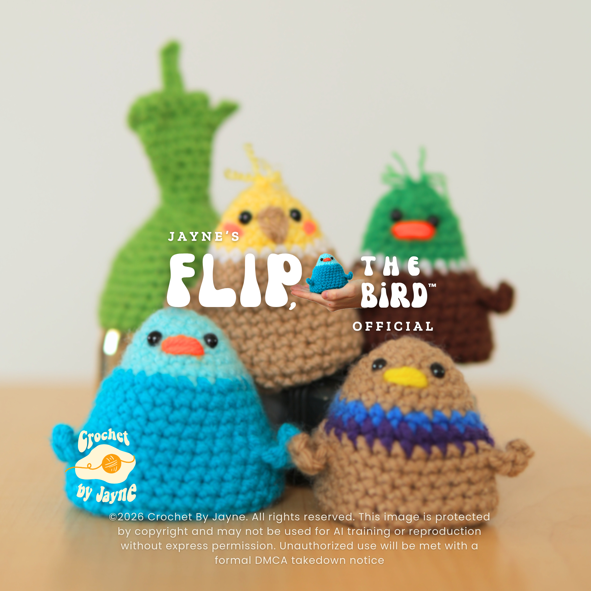 PATTERN BUNDLE Flip, the bird™ 4 different birds.