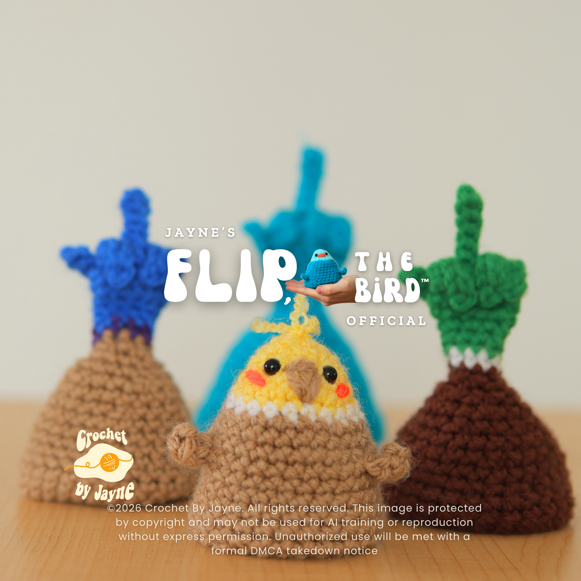 PATTERN BUNDLE Flip, the bird™ 4 different birds.