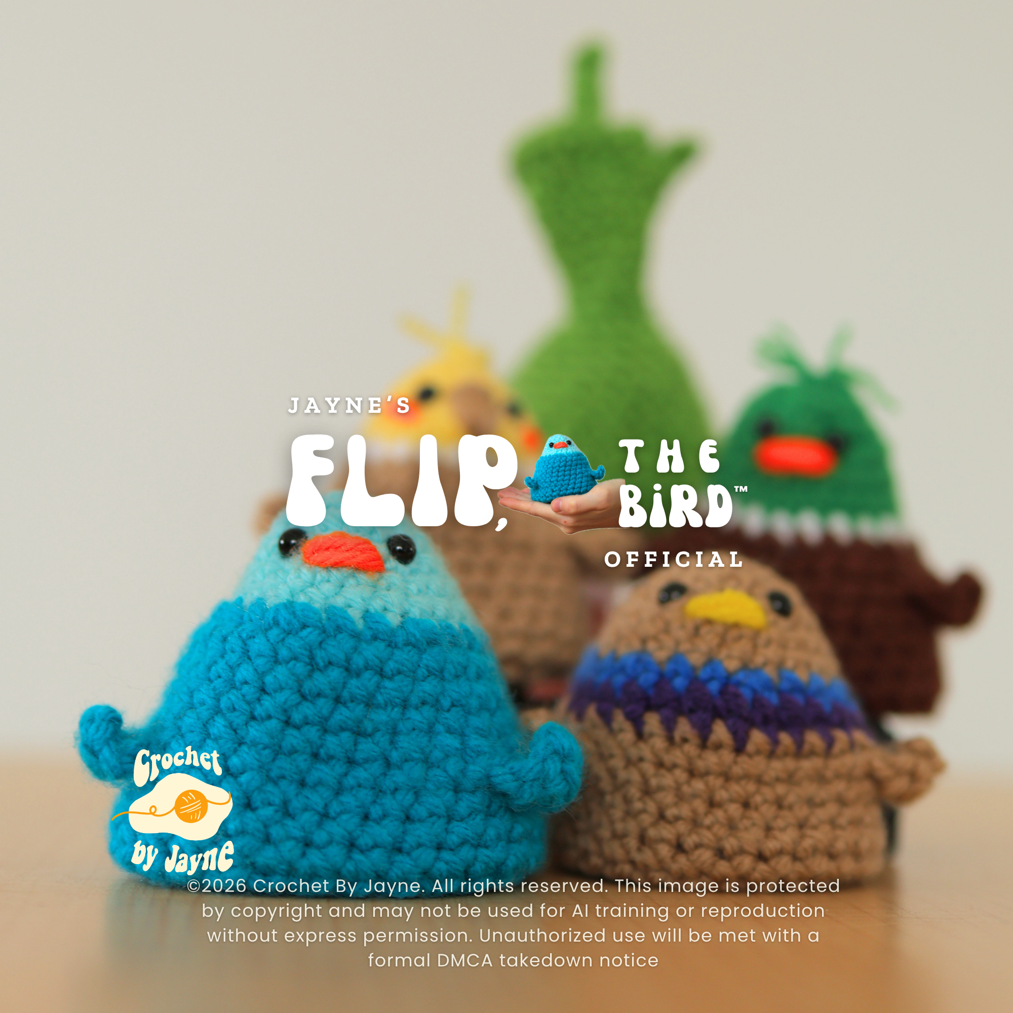 PATTERN BUNDLE Flip, the bird™ 4 different birds.