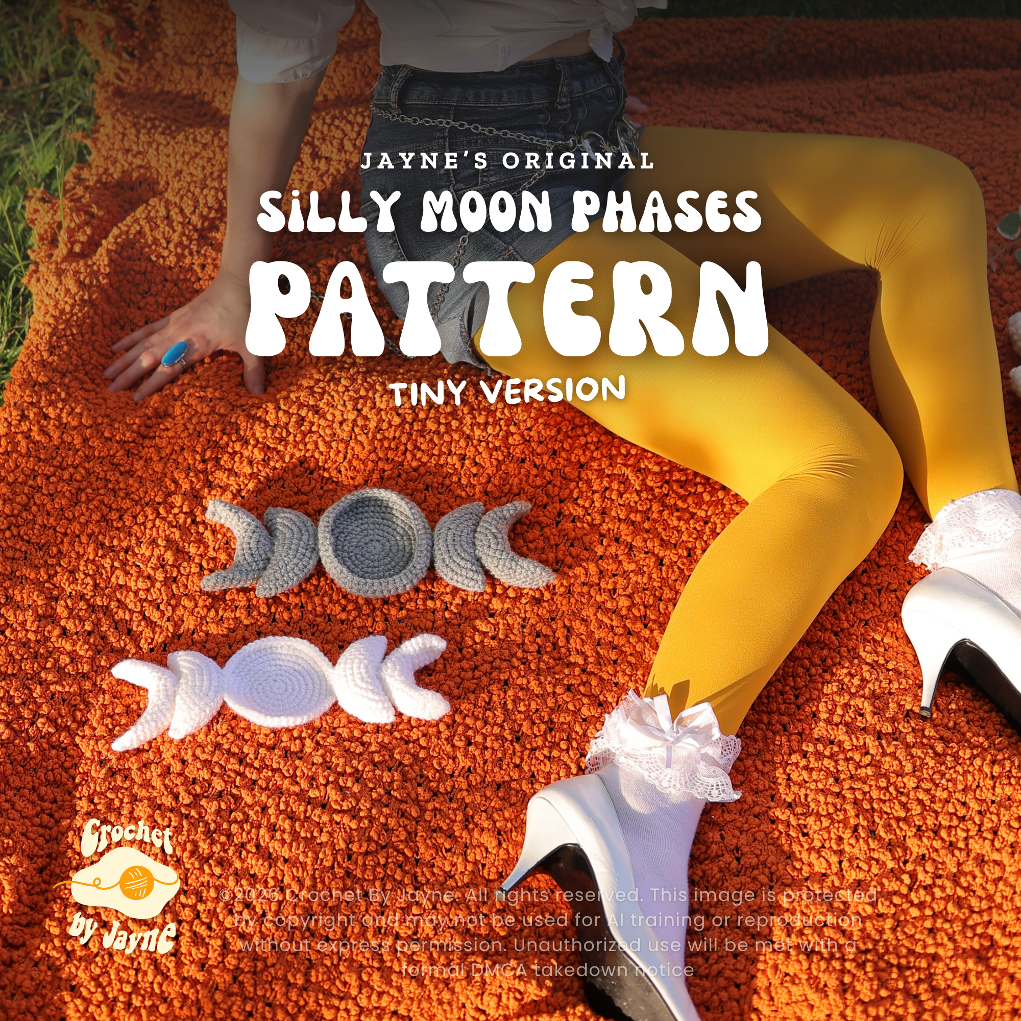 Tiny Silly Moon Phases Crochet Pattern (Coasters)