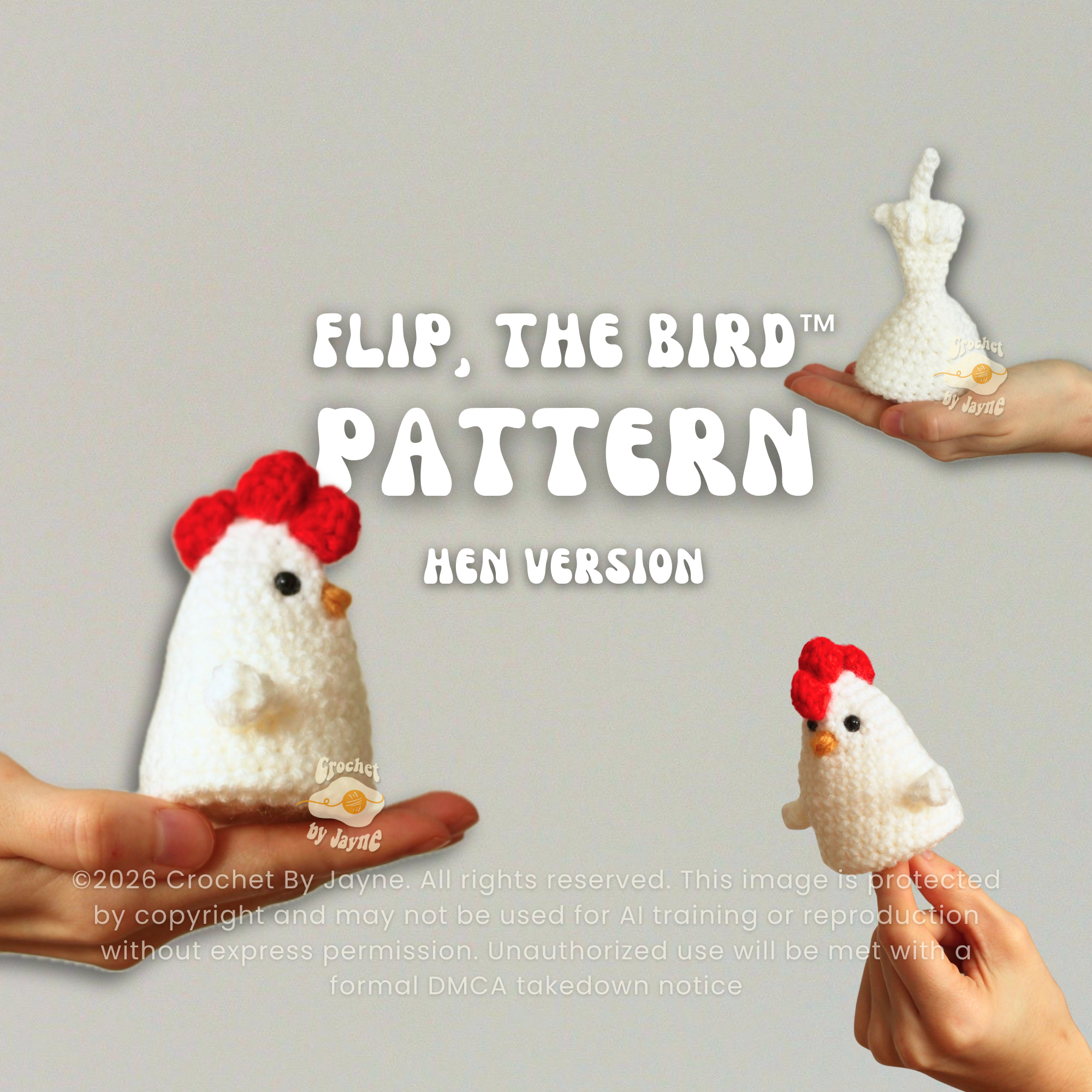 FLIP,the bird ™ Hen Version crochet pattern