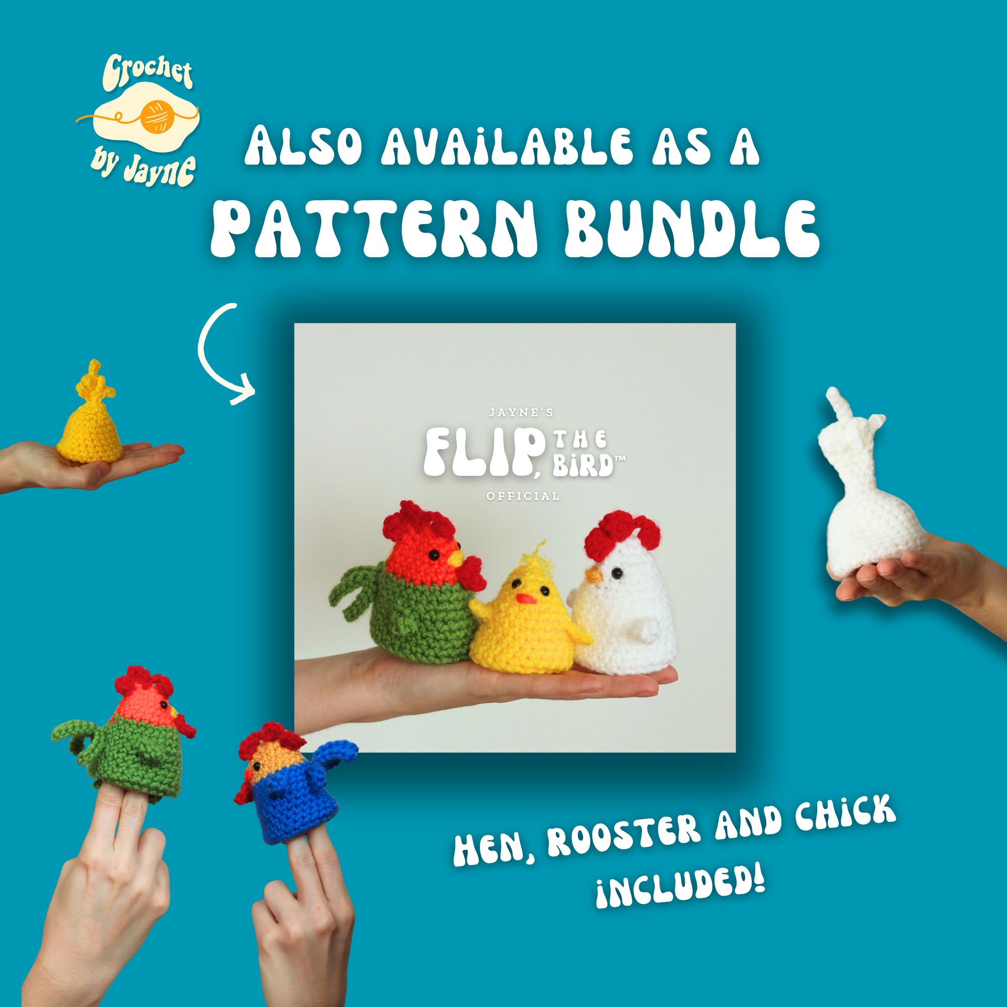 FLIP,the bird ™ Hen Version crochet pattern