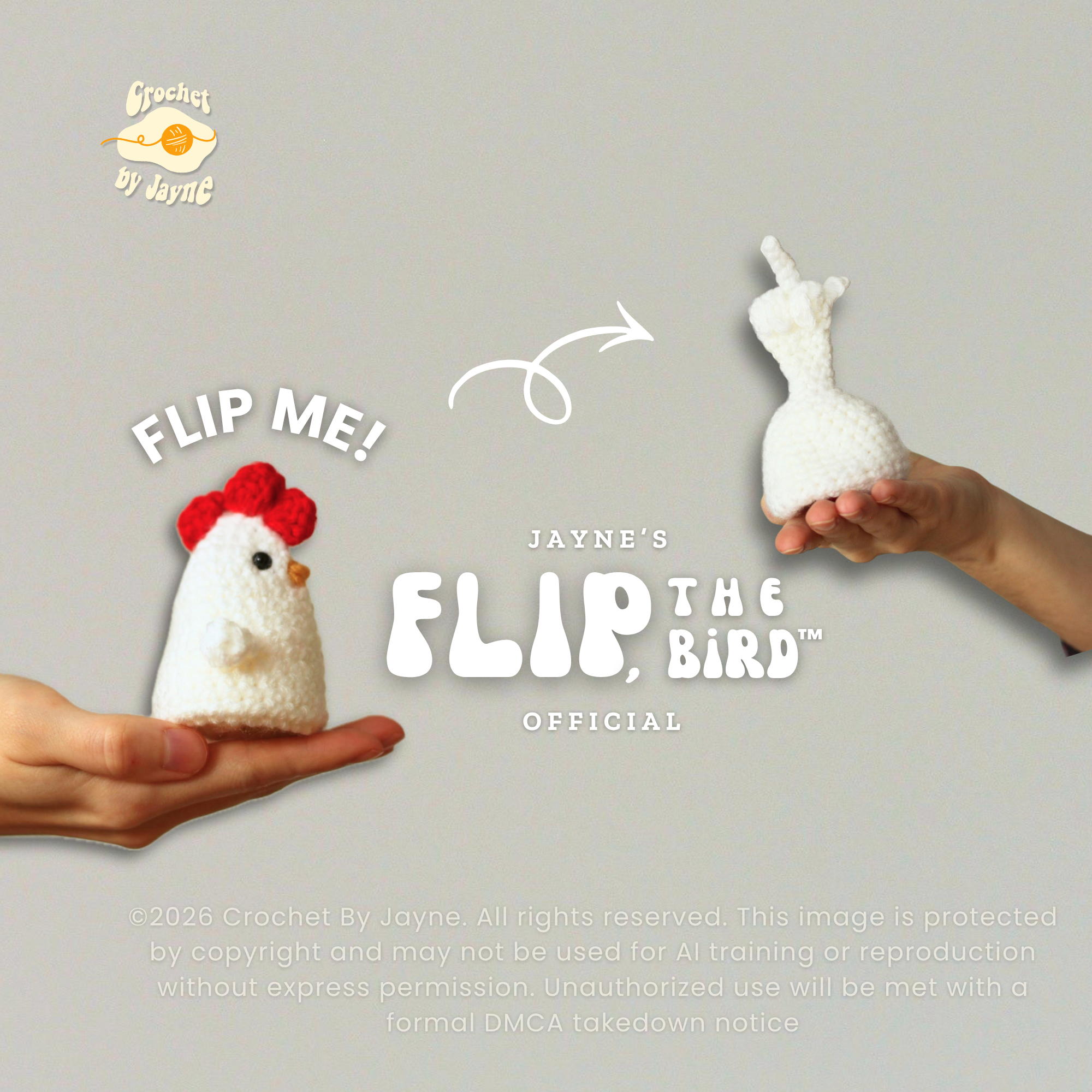 FLIP,the bird ™ Hen Version crochet pattern