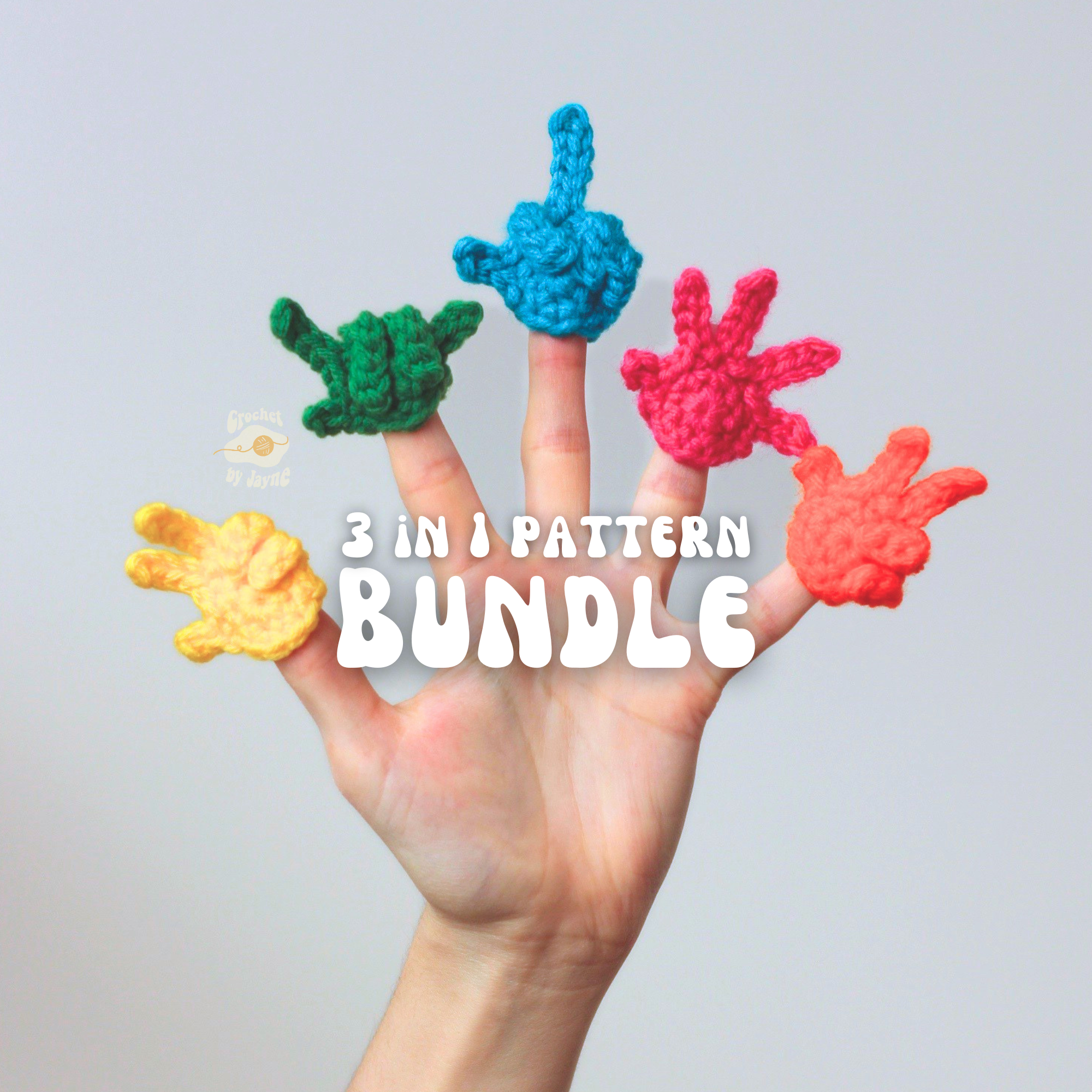 3 in 1 Tiny Silly Hand Crochet Pattern BUNDLE