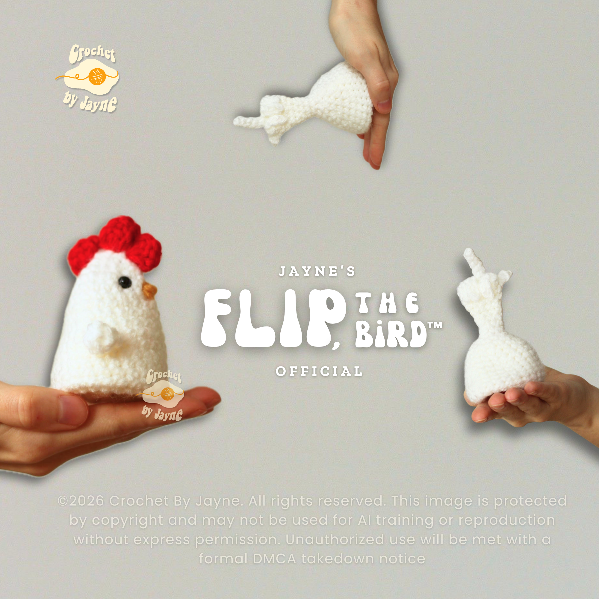 FLIP,the bird ™ Hen Version crochet pattern