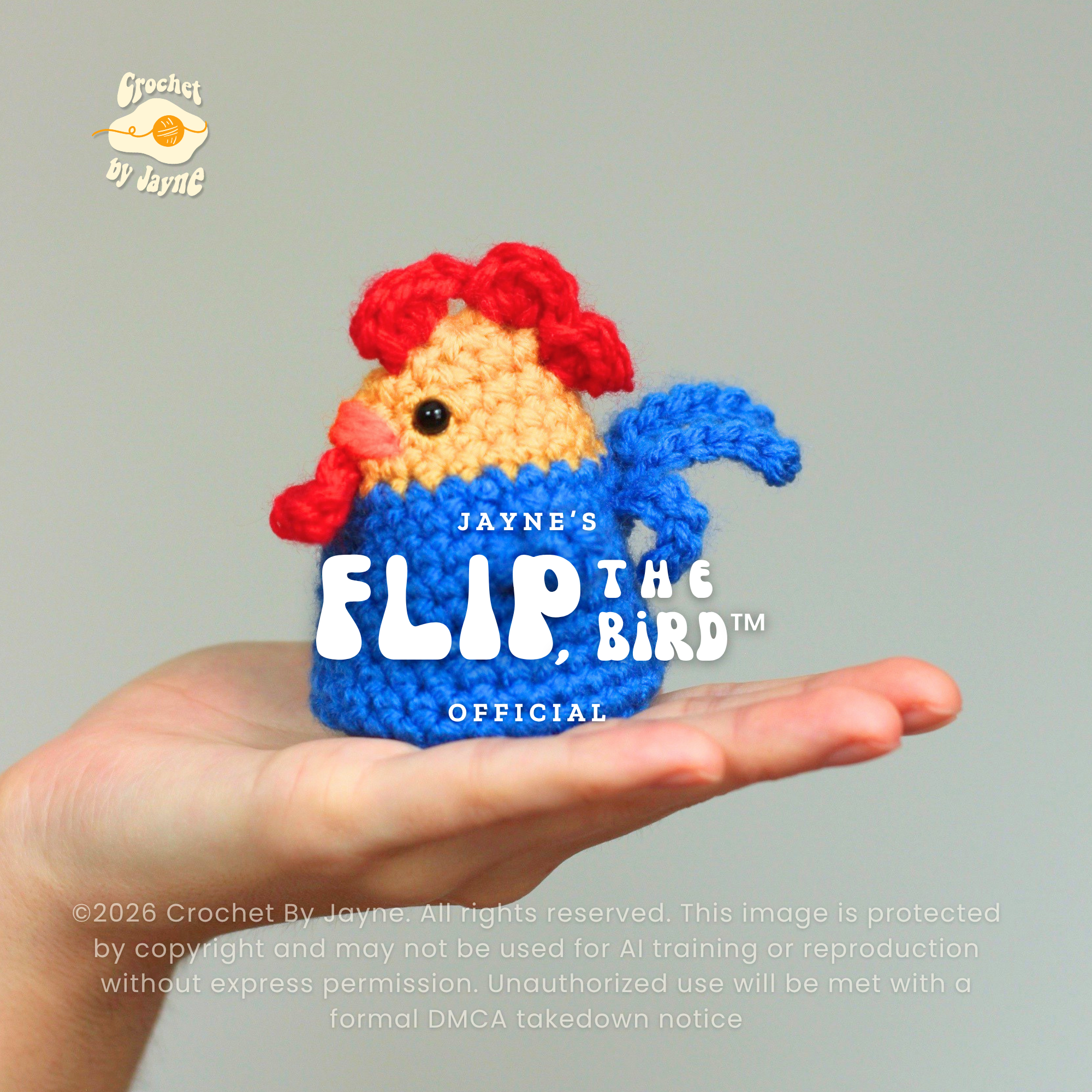 FLIP, the bird™ Rooster Version Crochet Pattern