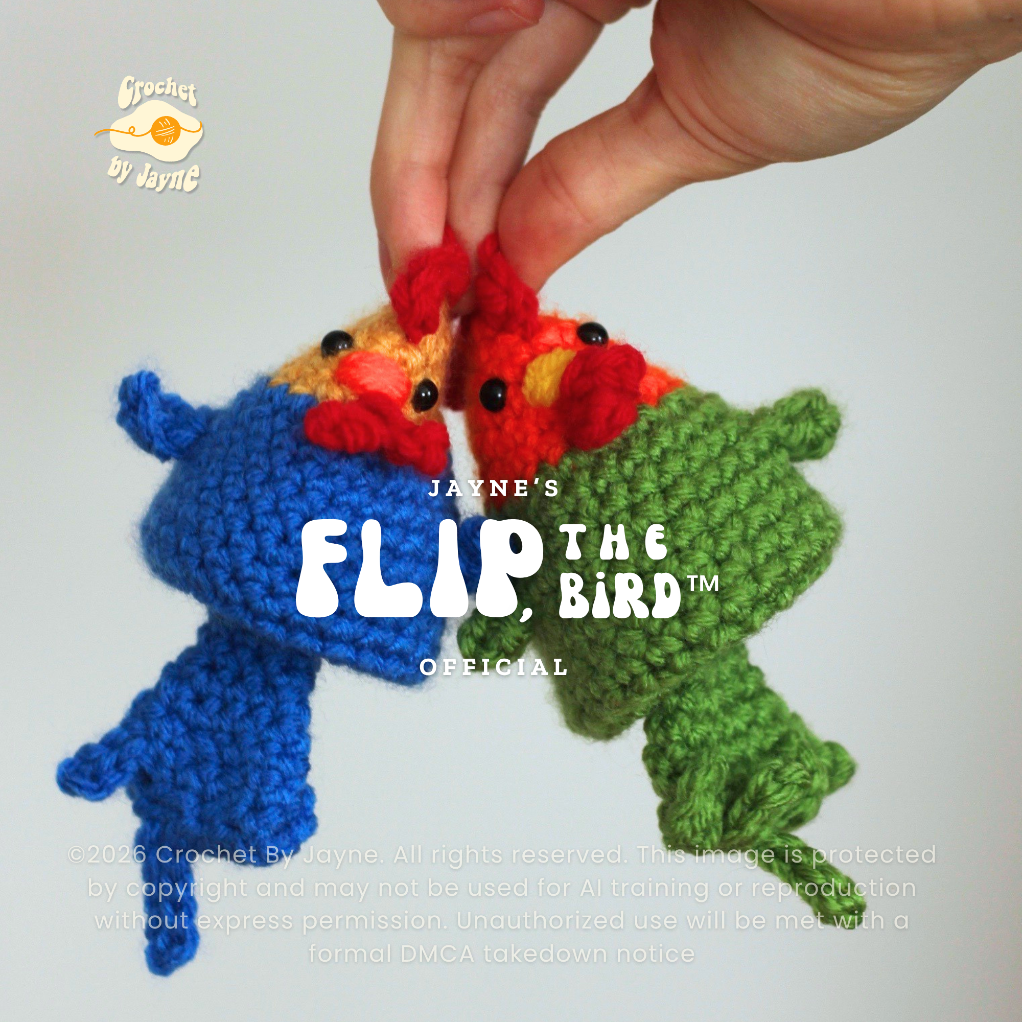 FLIP, the bird™ Rooster Version Crochet Pattern