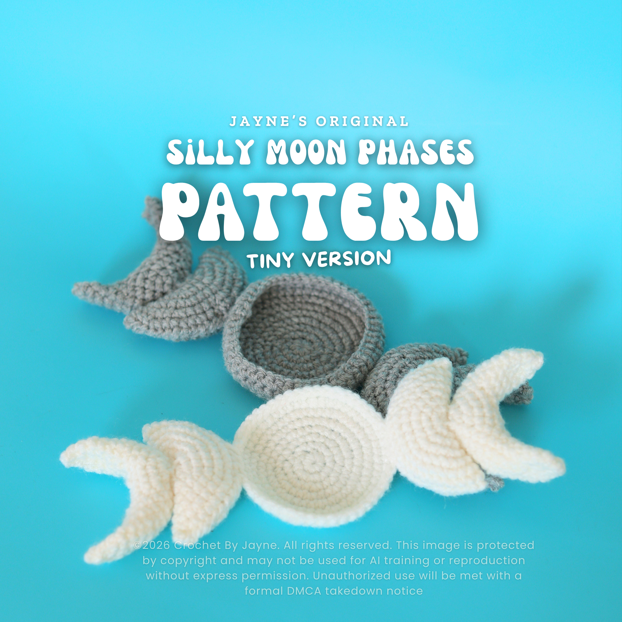 Tiny Silly Moon Phases Crochet Pattern (Coasters)