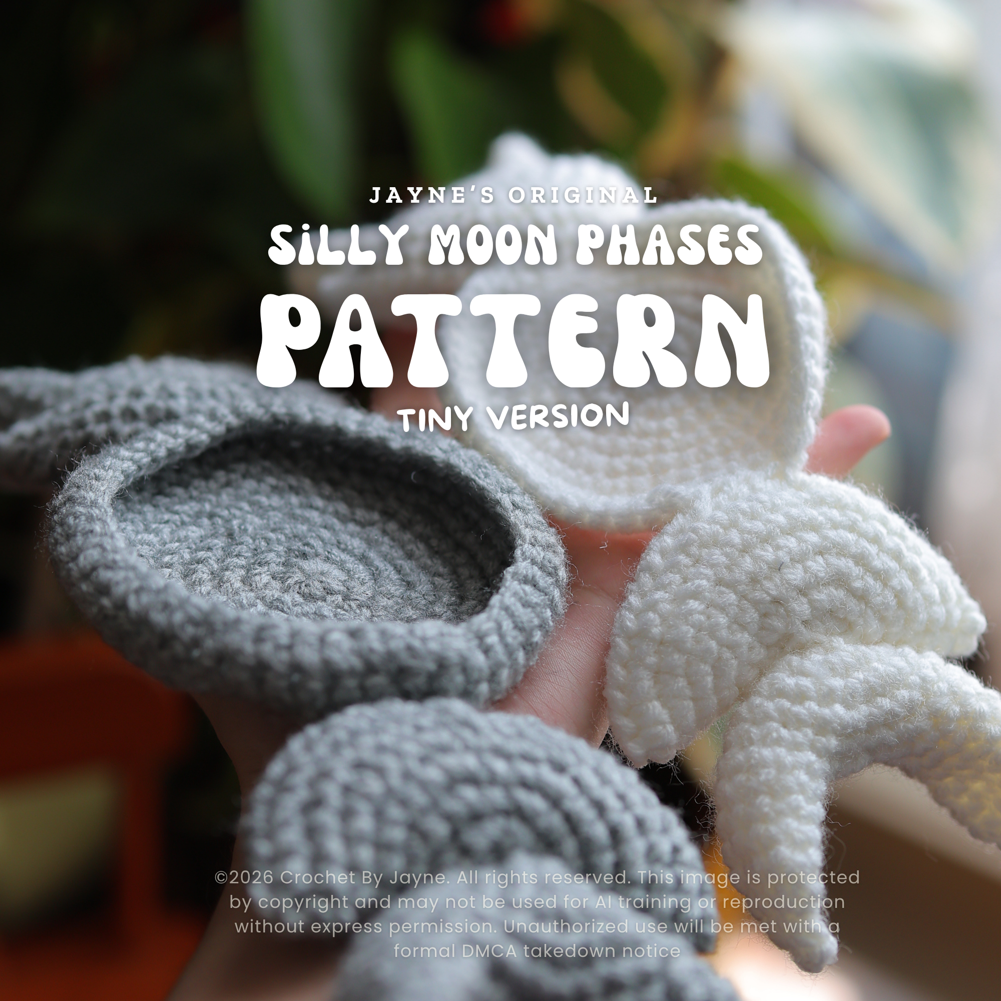 Tiny Silly Moon Phases Crochet Pattern (Coasters)