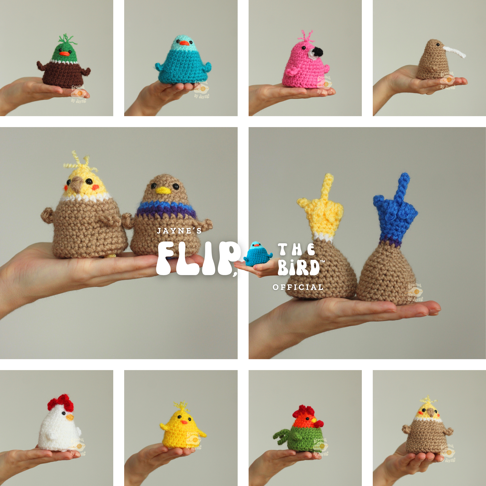 PATTERN BUNDLE Flip, the bird™ 9 different birds.
