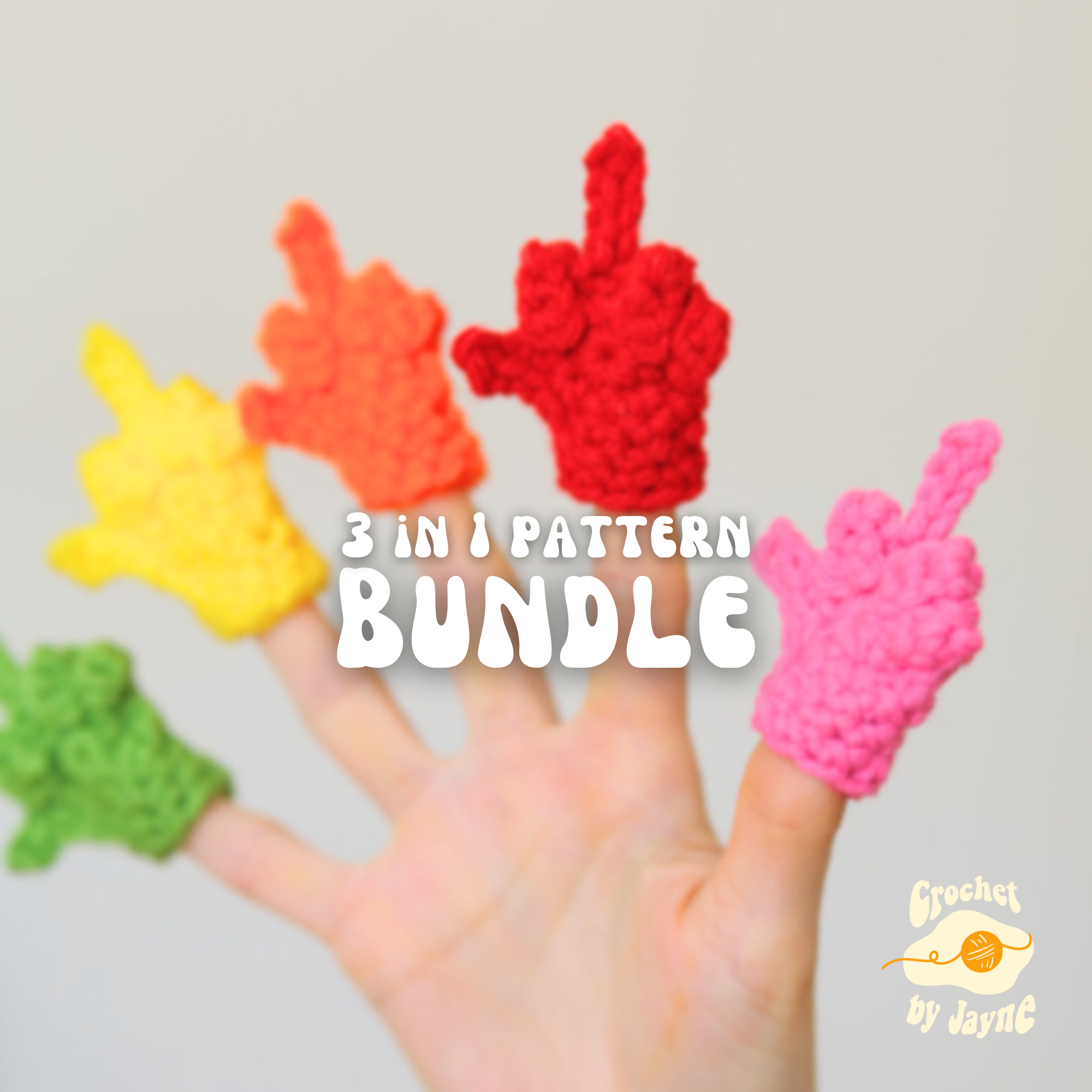 3 in 1 Tiny Silly Hand Crochet Pattern BUNDLE