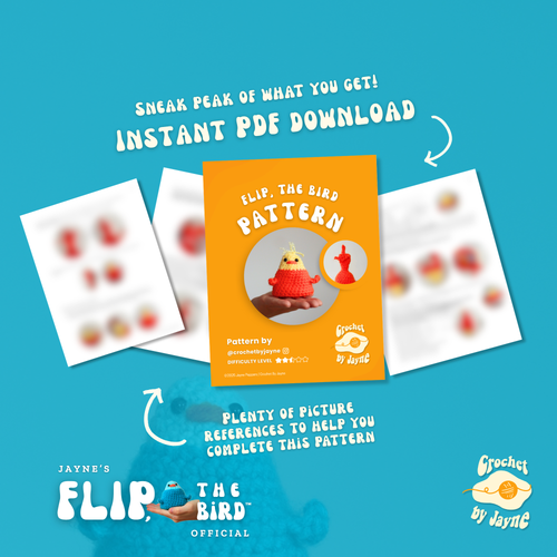 Flip, the bird™ CROCHET PATTERN