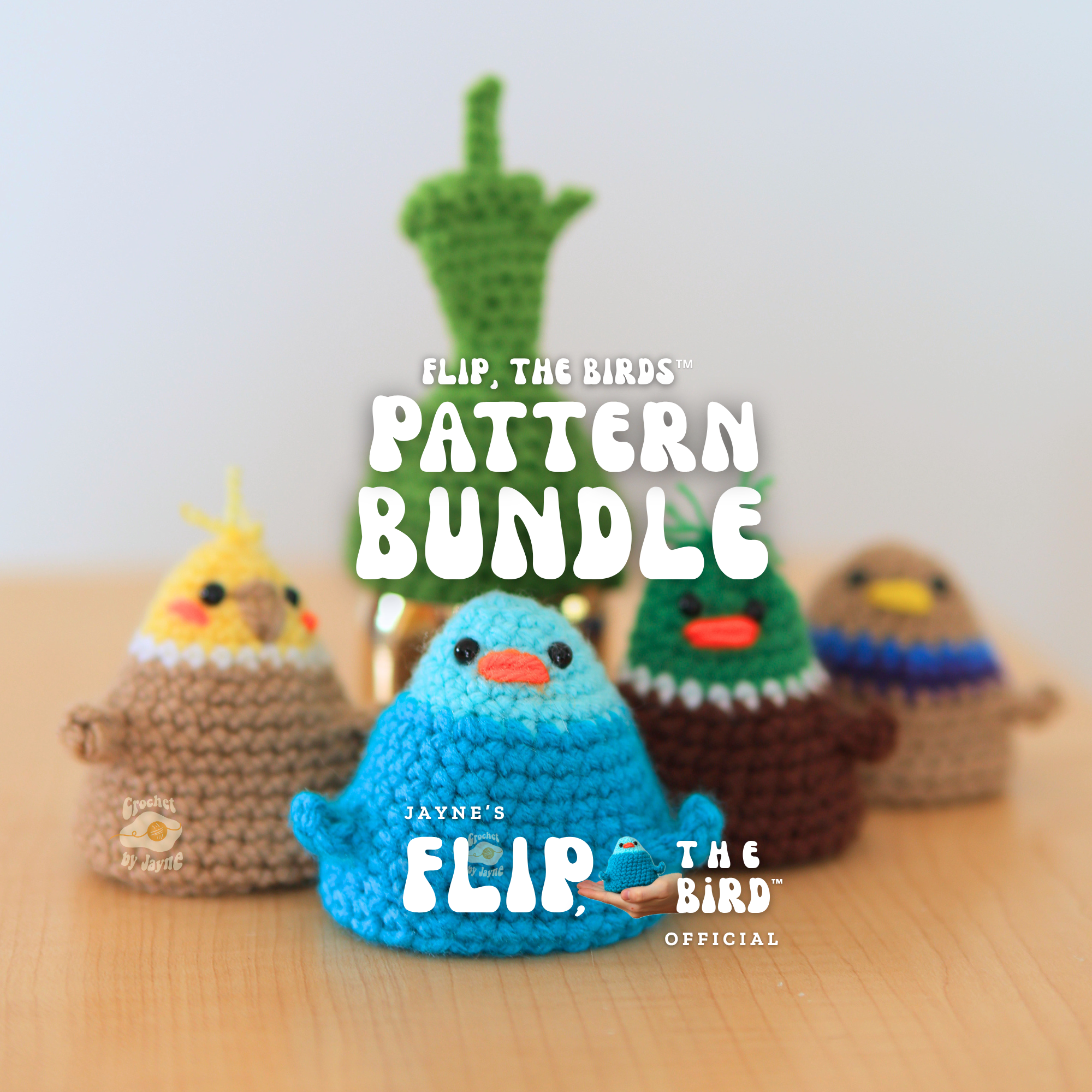 PATTERN BUNDLE Flip, the bird™ 4 different birds.