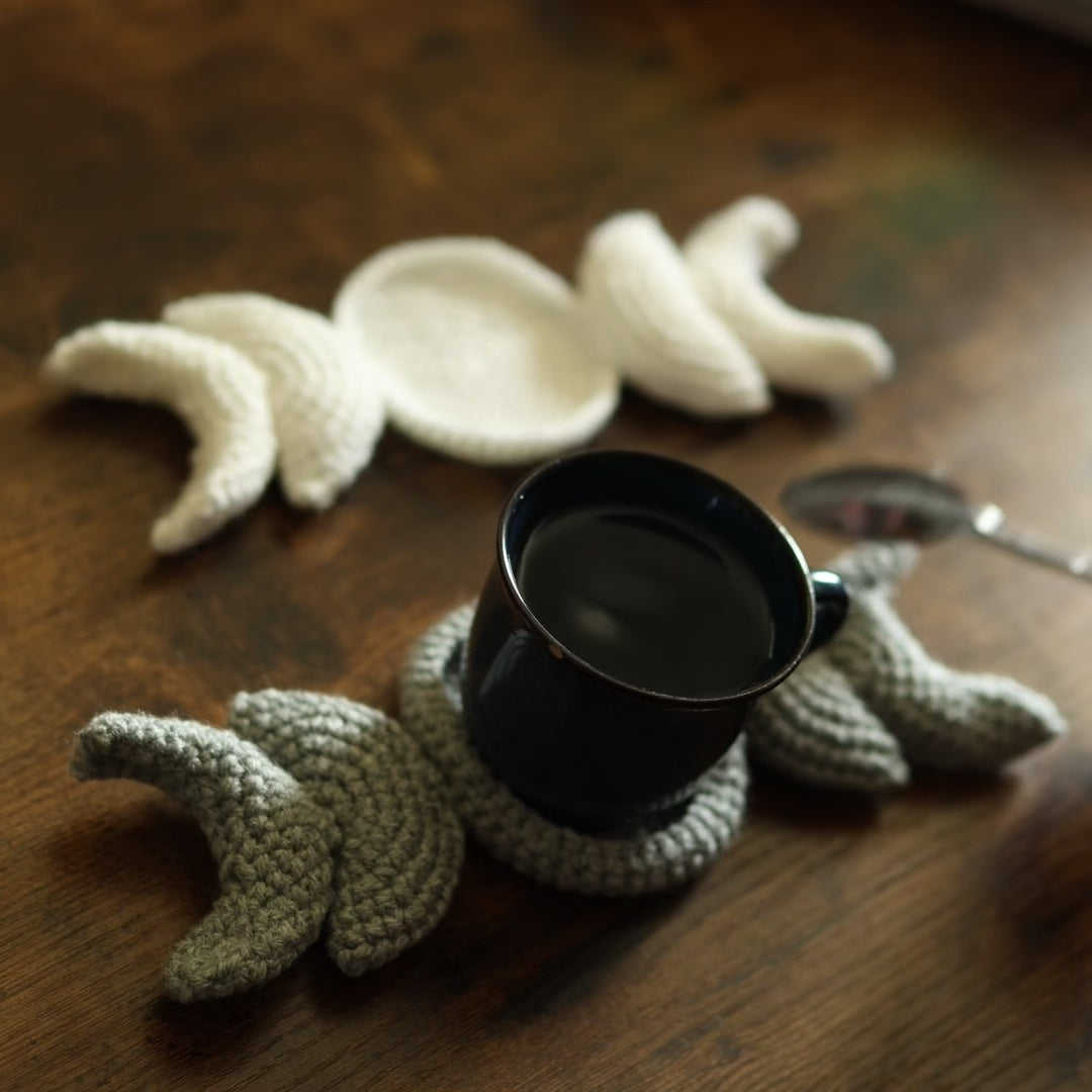 Tiny Silly Moon Phases Crochet Pattern (Coasters)